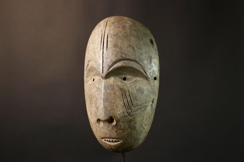 African Masks Unique Hanging Lega Mask Hand Carved Tribal Art Decor for Home and Cultural Collectors- G1991