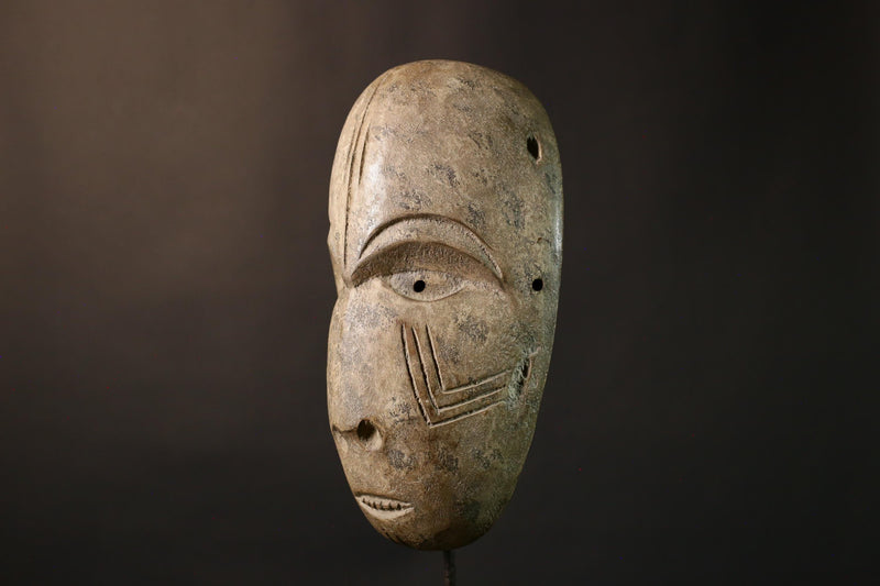 African Masks Unique Hanging Lega Mask Hand Carved Tribal Art Decor for Home and Cultural Collectors- G1991