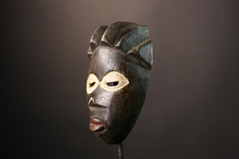 Authentic Hand Carved African Lega Mask Exquisite Wooden Tribal Decor from Congo Unique Cultural Art & Stunning Home Wall Accent Piece-G3616