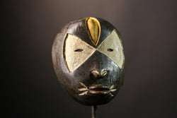 Primitive African Mask Faces Unique Lega Mask from Lengola Tribe, DR Congo Authentic Tribal Decor for Home and Cultural Appeal -G3614