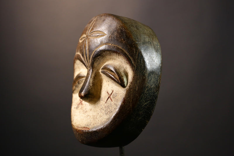 African Lega Mask Faces Authentic Bwami Mask from Congo Stunning Home Decor Wall Mask for Unique Cultural Elegance and Charm  -G3609