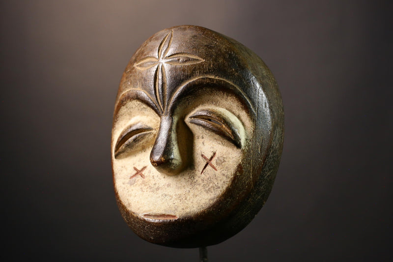 African Lega Mask Faces Authentic Bwami Mask from Congo Stunning Home Decor Wall Mask for Unique Cultural Elegance and Charm  -G3609