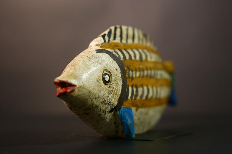 Unique Handmade African Bozo Fish Puppet Statue Exquisite Wood Collectible Mask Perfect Decor for Cultural Enthusiasts Artistic Homes-G1982