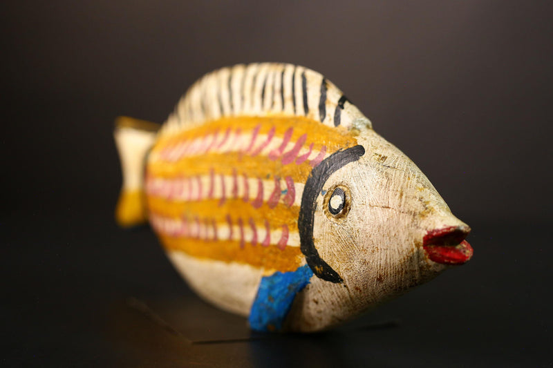 Unique Handmade African Bozo Fish Puppet Statue Exquisite Wood Collectible Mask Perfect Decor for Cultural Enthusiasts Artistic Homes-G1982