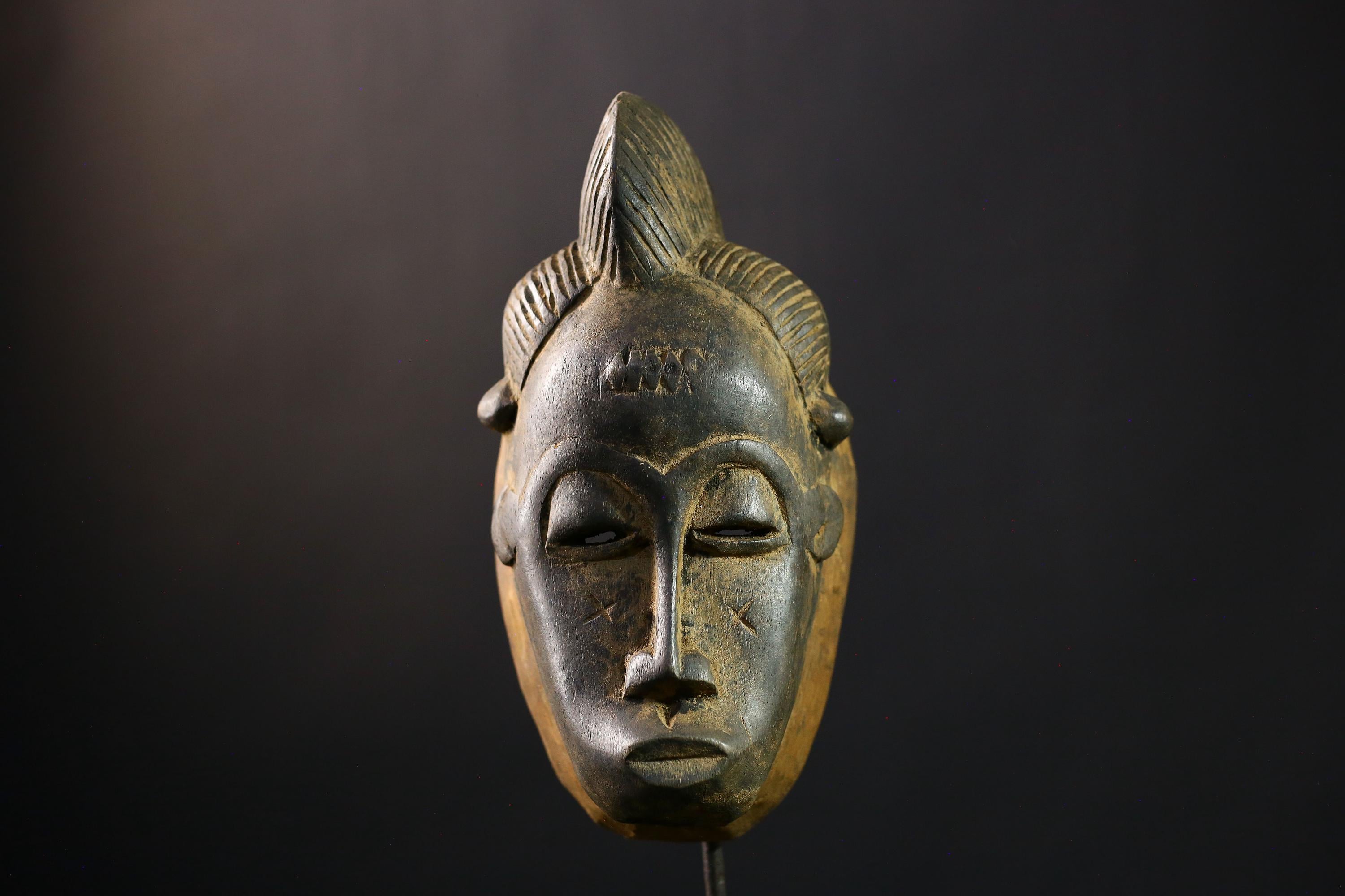 African | Guro Style Mask | Unique Hand-Carved Art | Vintage Tribal Wooden Sculpture | Ethnic Wall Decor | Decorative Home Accent-G1979