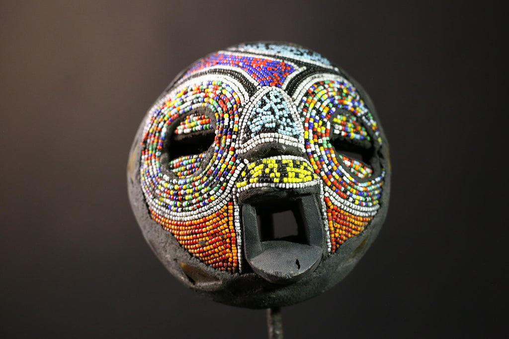 African Ghana Wooden Mask - Hand-Carved Tribal Wall Art, Unique Decor Piece, Ethnic Sculpture, Collectible African Art Object-7983