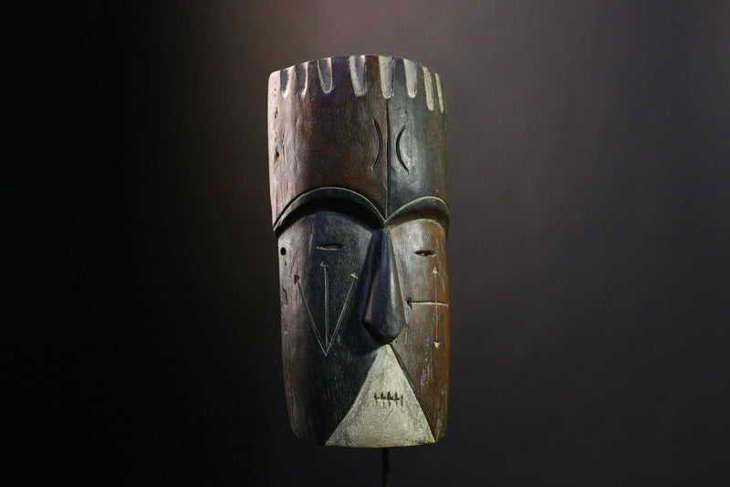 African Ghana Mask - Hand Carved Wooden Tribal Wall Art, Unique Collectible Piece for Home Decor and Cultural Aesthetic-G1973