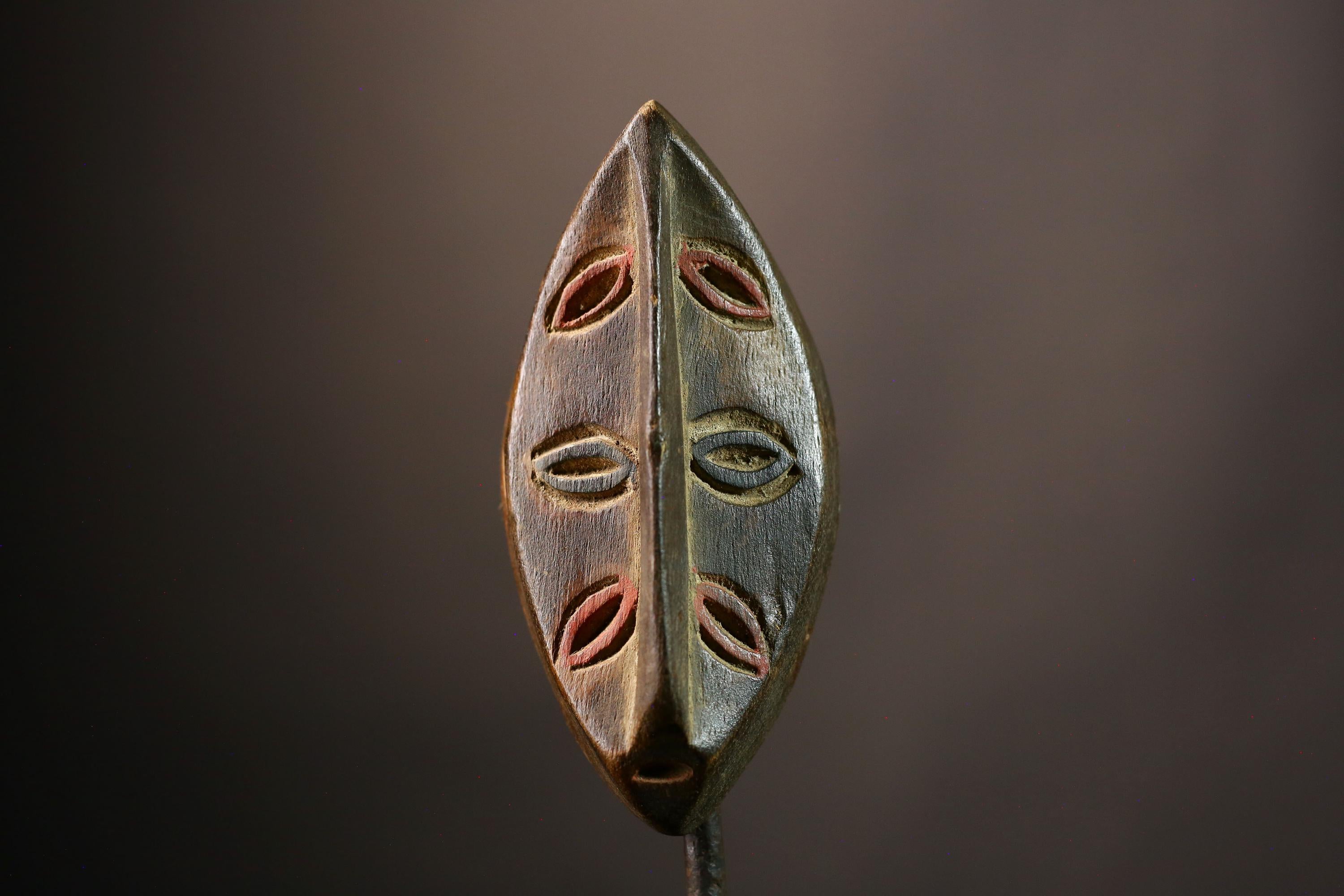 Unique Kwele African Decorative Mask Handcrafted Gabon Tribal Art Authentic Wall Decor Cultural Home Accent Symbolic Heritage Piece  -G3630