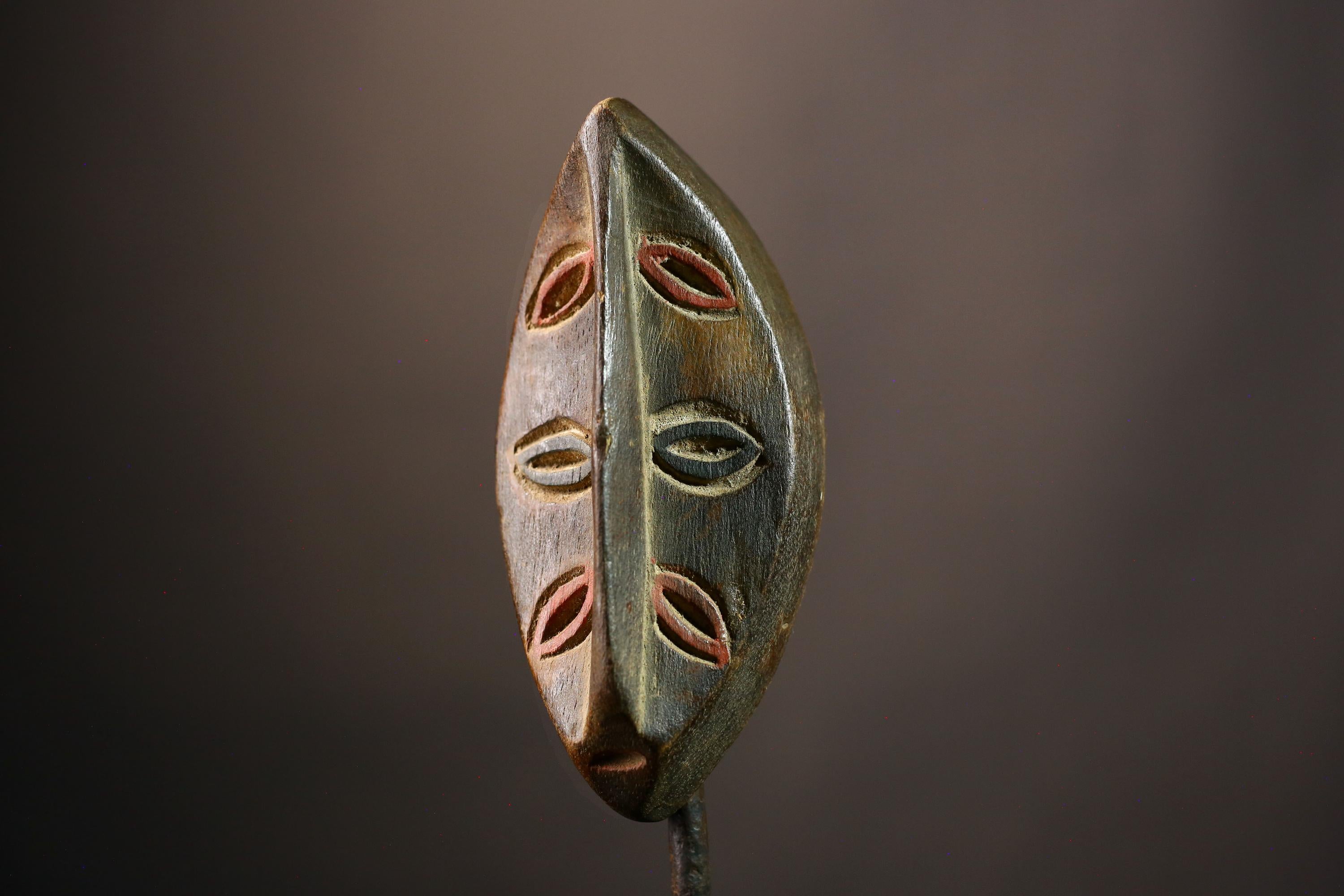 Unique Kwele African Decorative Mask Handcrafted Gabon Tribal Art Authentic Wall Decor Cultural Home Accent Symbolic Heritage Piece  -G3630