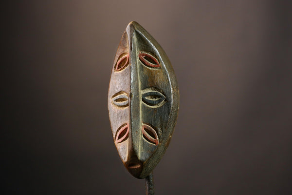 Unique Kwele African Decorative Mask Handcrafted Gabon Tribal Art Authentic Wall Decor Cultural Home Accent Symbolic Heritage Piece  -G3630
