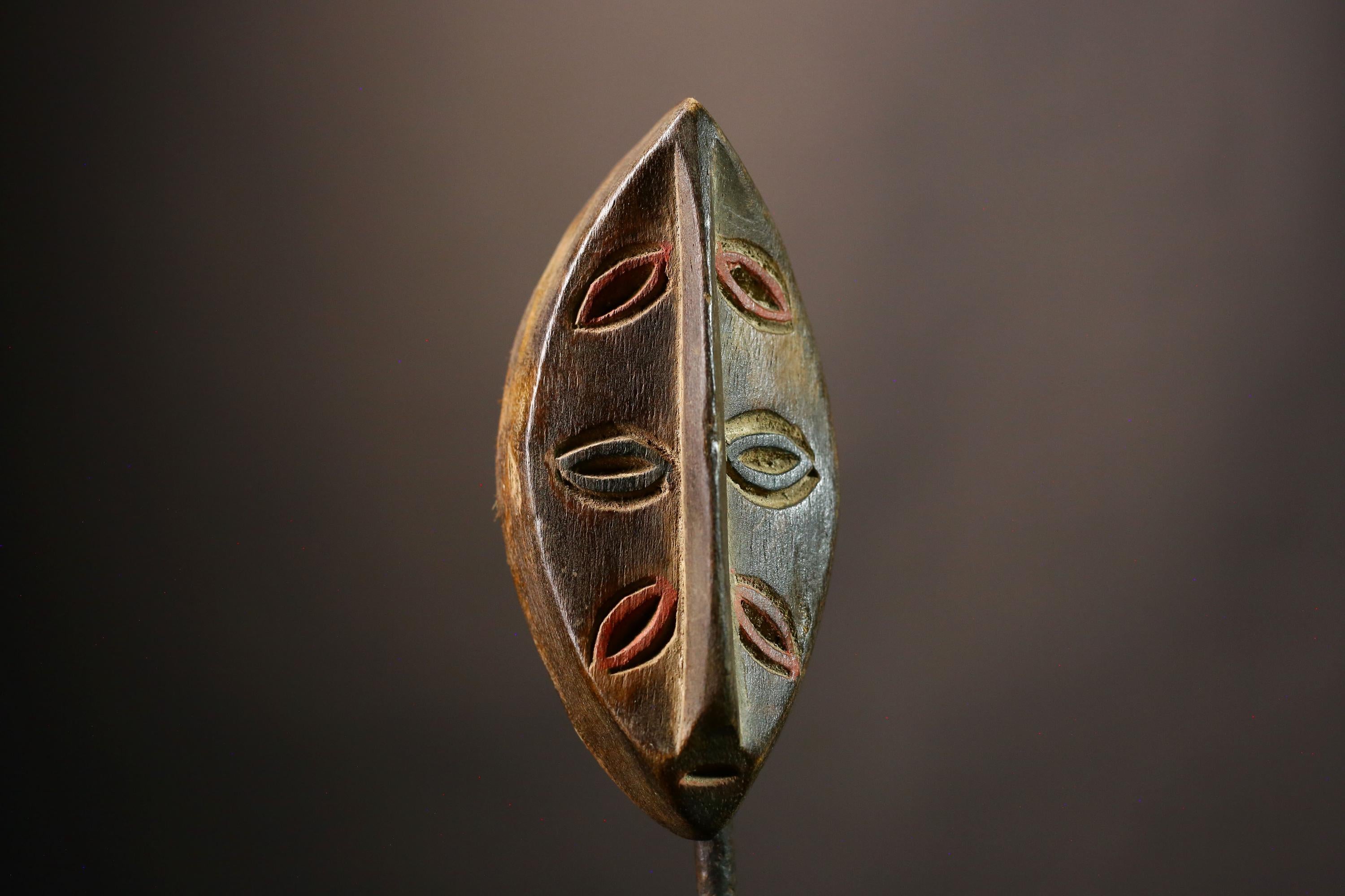 Unique Kwele African Decorative Mask Handcrafted Gabon Tribal Art Authentic Wall Decor Cultural Home Accent Symbolic Heritage Piece  -G3630