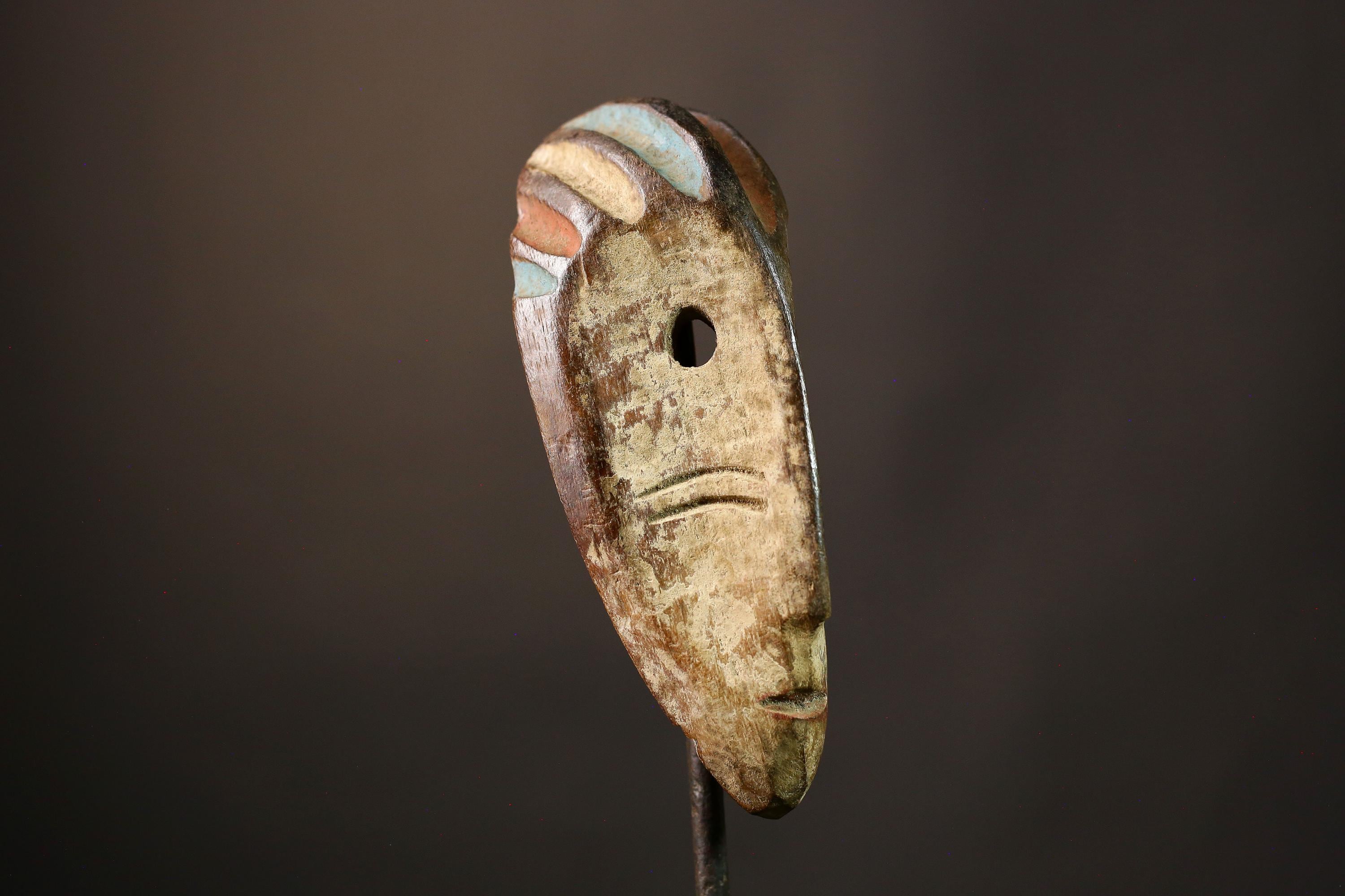Vintage African Lega Mask from Congo Bwami Traditional Wall Art Authentic Tribal Decor Unique Home Accent Cultural Heritage Piece-G3625