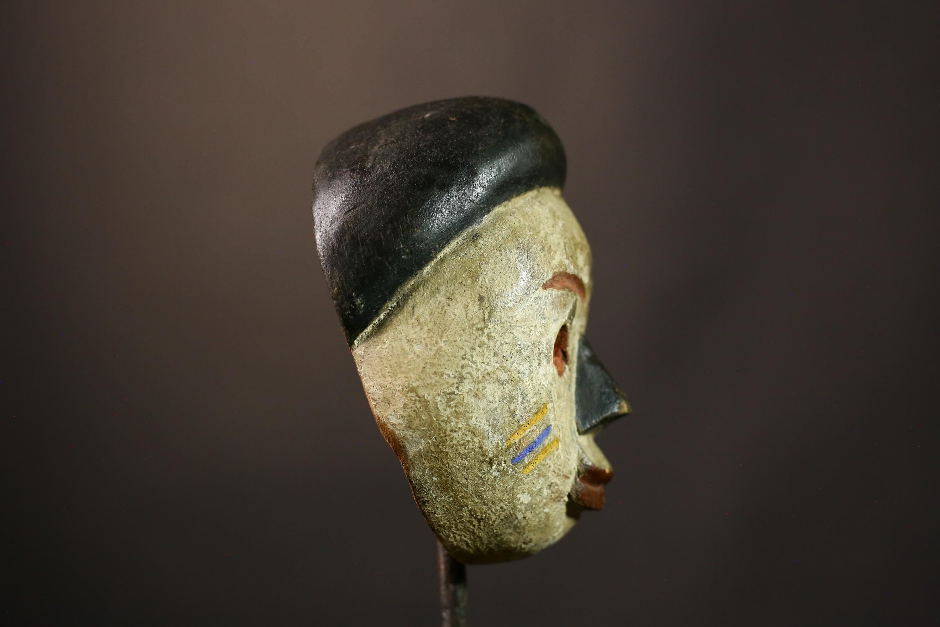 African Lega Authentic Vintage Lega Tribal Mask Hand-Carved Wood Art Unique Home Decor Ethnic Wall Hanging Cultural Collector's Piece-G3624