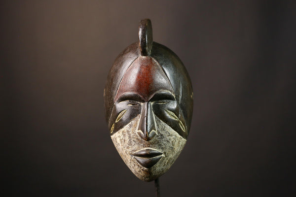 African Authentic Hand-Carved Igbo Tribal Wood Mask Unique Art Exquisite Wall Decor Cultural Home Accent Traditional Nigerian Heritage-G3622