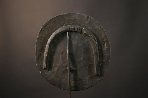 Authentic Africa EkTe Tsaye Tribal Mask Hand-Carved Vintage Wood Art Unique Wall Hanging Decor Cultural Heritage Piece for Home Display-8183