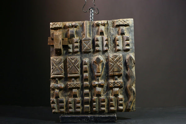 African Vintage wood door Wall art Dogon African Wood Granary Door for wall-G3890