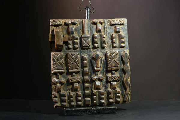 African Vintage wood door Wall art Dogon African Wood Granary Door for wall-G3890