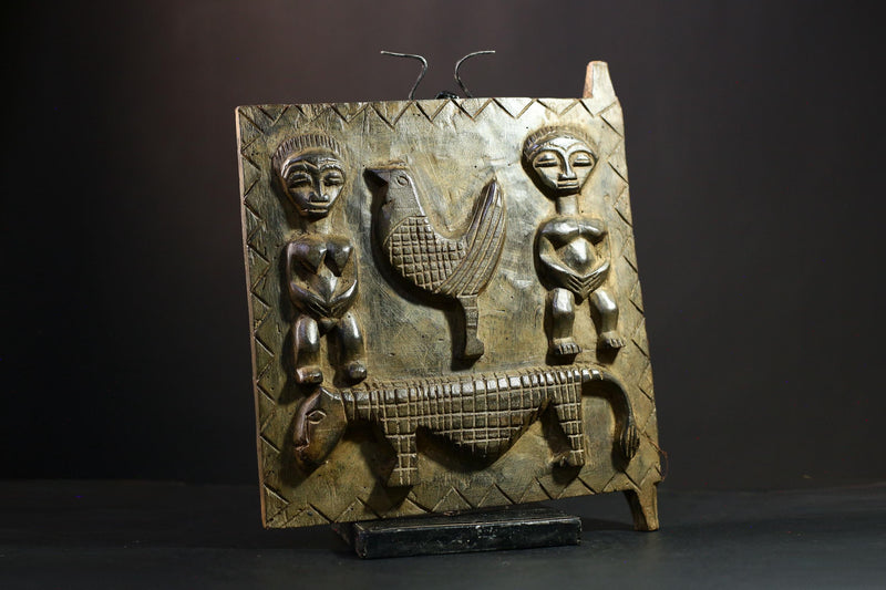 African Door Hand-Carved Vintage Wooden Tribal Art, Unique Wall Decor Piece, African Home Collectible, Rustic Accent Decor-G3889