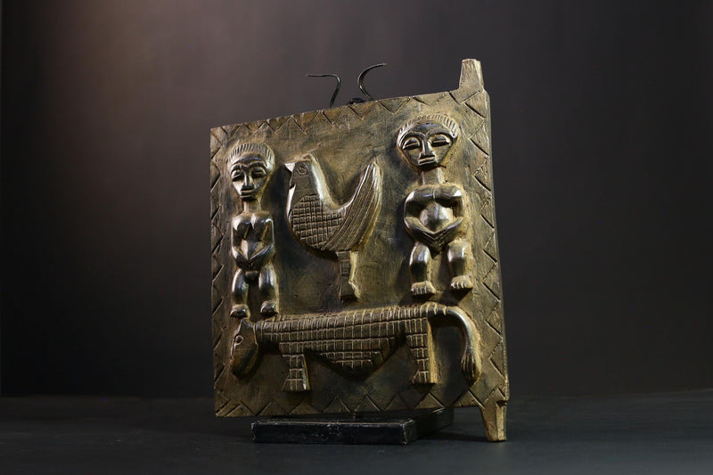 African Door Hand-Carved Vintage Wooden Tribal Art, Unique Wall Decor Piece, African Home Collectible, Rustic Accent Decor-G3889