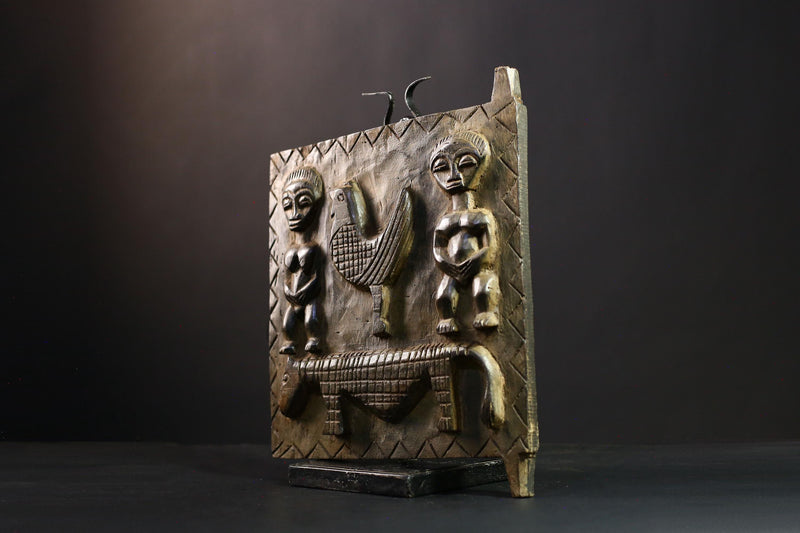 African Door Hand-Carved Vintage Wooden Tribal Art, Unique Wall Decor Piece, African Home Collectible, Rustic Accent Decor-G3889