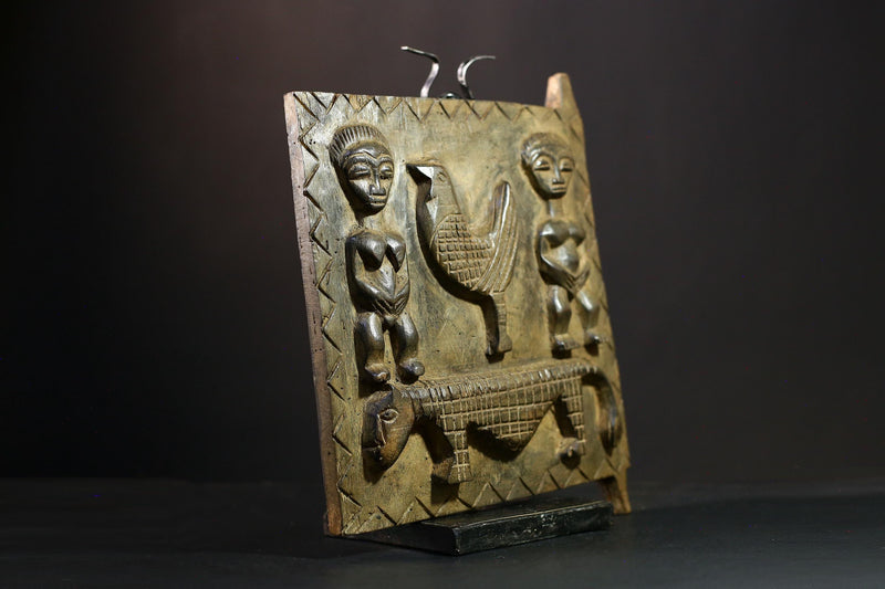 African Door Hand-Carved Vintage Wooden Tribal Art, Unique Wall Decor Piece, African Home Collectible, Rustic Accent Decor-G3889