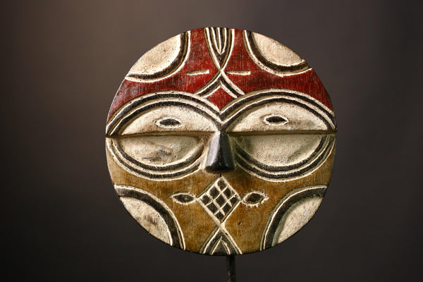 Authentic African Antique Wall Mask Vintage Teke Eket Tribal Art Traditional Masque Home Decor for Unique Cultural Display-G3641