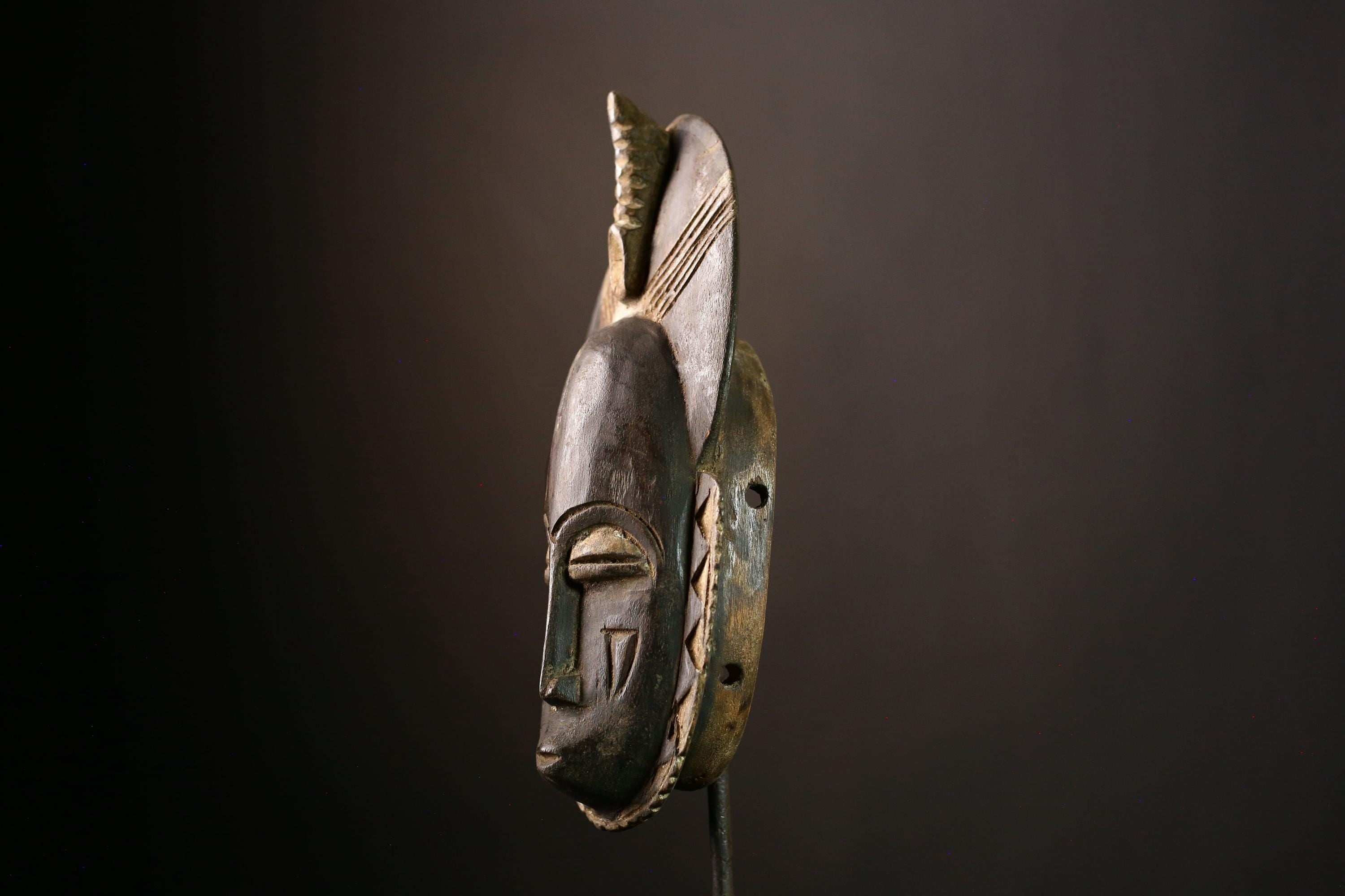 African Guru Baule Tribal Wooden Mask Hand-Carved Wall Décor - Traditional  Mask - Unique African Art Home Decoration-G3911