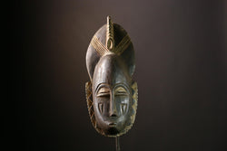 African Guru Baule Tribal Wooden Mask Hand-Carved Wall Décor - Traditional  Mask - Unique African Art Home Decoration-G3911