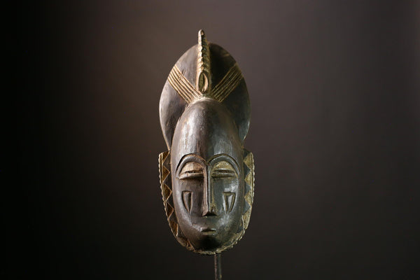 African Guru Baule Tribal Wooden Mask Hand-Carved Wall Décor - Traditional  Mask - Unique African Art Home Decoration-G3911