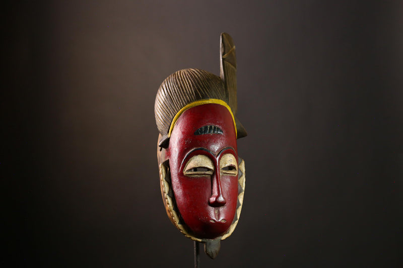 African Guru Baule Tribal Wooden Mask Hand-Carved Wall Décor - Traditional  Mask - Unique African Art Home Decoration-G3907