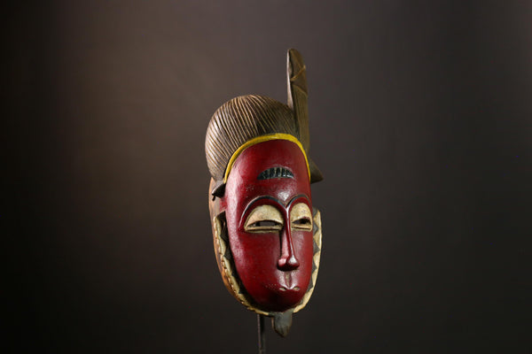 African Guru Baule Tribal Wooden Mask Hand-Carved Wall Décor - Traditional  Mask - Unique African Art Home Decoration-G3907