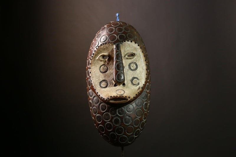 African Lega Mask - Handcrafted Wooden African Wall Art, Tribal Art Collectible from Congo for Unique Home Décor and Culture-G3922