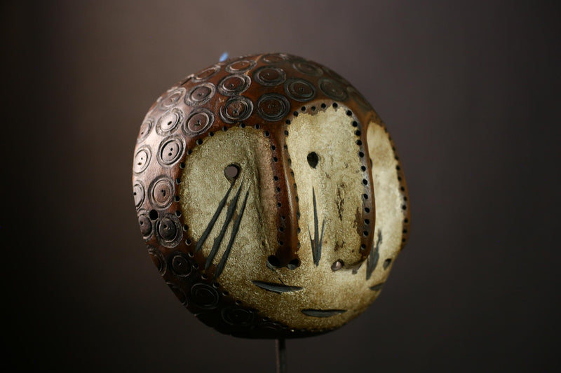 African Lega Mask - Handcrafted Wooden African Wall Art, Tribal Decorative Piece, Unique Cultural Relic from Congo for Collection-G3921