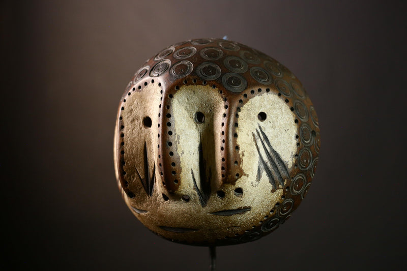 African Lega Mask - Handcrafted Wooden African Wall Art, Tribal Decorative Piece, Unique Cultural Relic from Congo for Collection-G3921