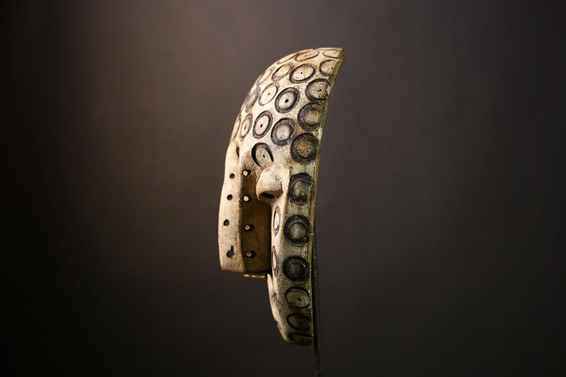 African Lega Mask - Unique Wooden African Wall Art, Tribal Art Sculpture, Decorative Cultural Piece from Congo for Art Collectors-G3919