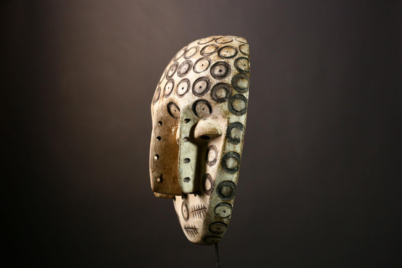 African Lega Mask - Unique Wooden African Wall Art, Tribal Art Sculpture, Decorative Cultural Piece from Congo for Art Collectors-G3919