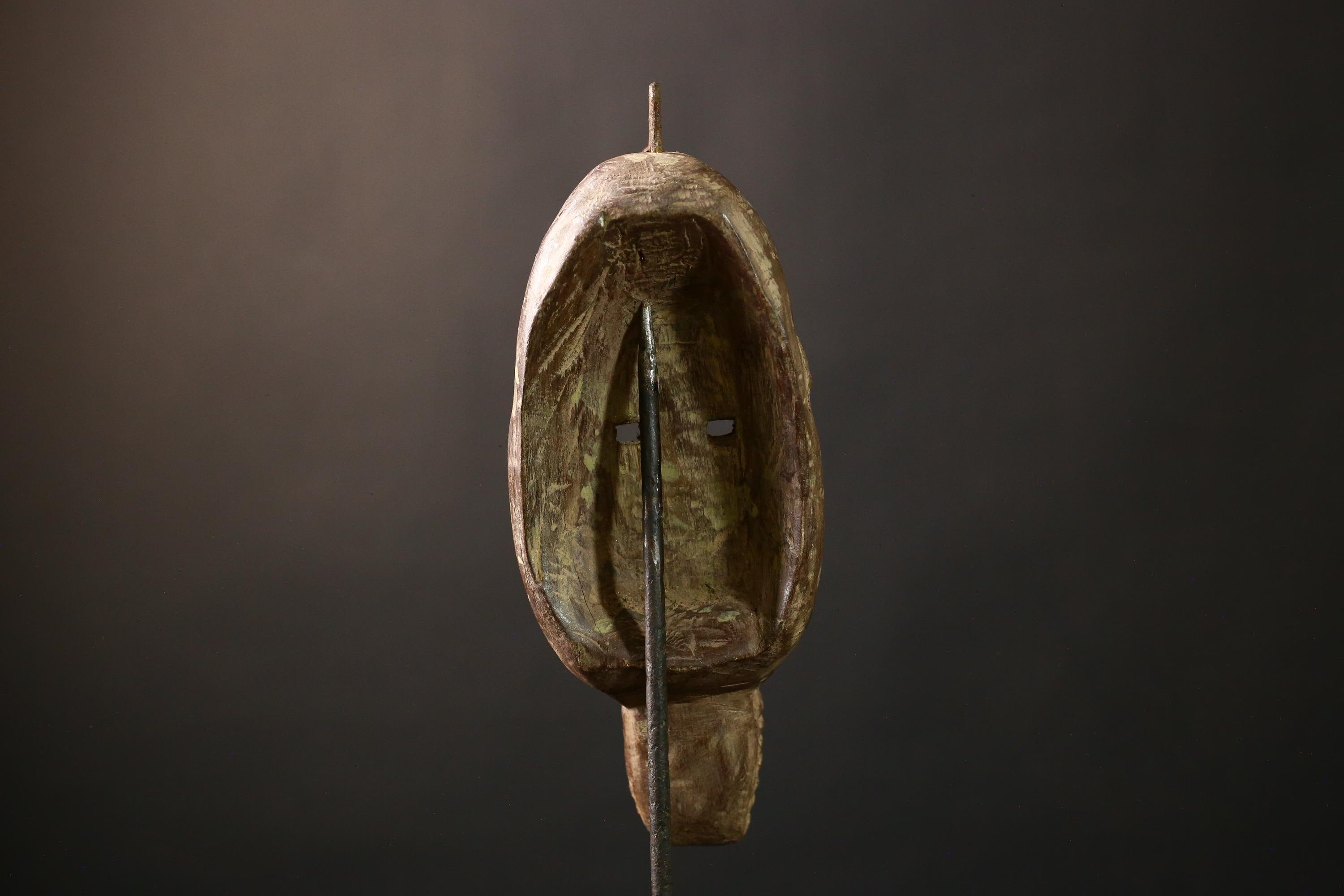 African Mask Authentic Baule Bird - Handcrafted Wooden Tribal Wall Art for Home Decor, Unique Cultural Sculpture and Collectible-G3661