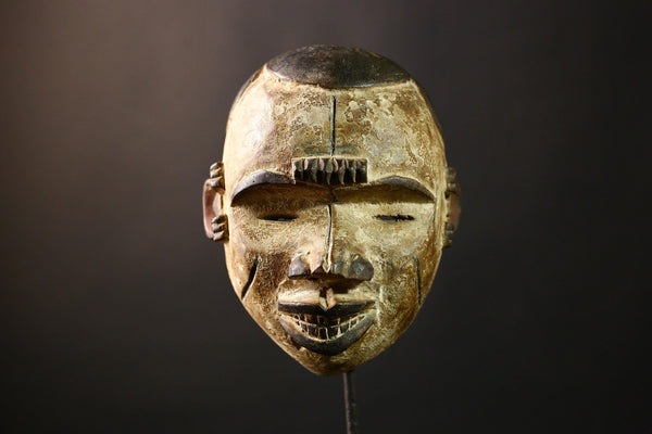 African Mask Igbo Kpong - Unique Wooden Wall Art Hanging, Tribal Decor Sculpture for Home, Ethnic Art and Collectible Piece-G3659