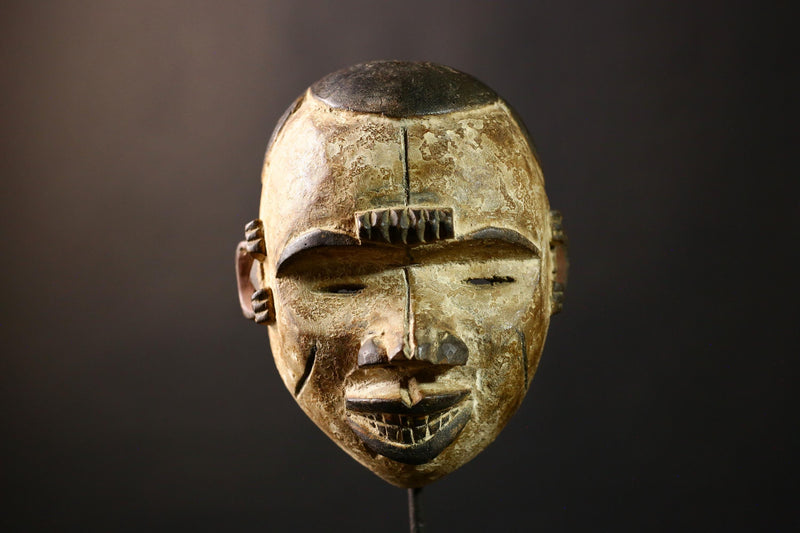 African Mask Igbo Kpong - Unique Wooden Wall Art Hanging, Tribal Decor Sculpture for Home, Ethnic Art and Collectible Piece-G3659