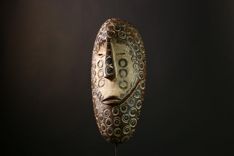 African Bwami Mask - Handcrafted Wooden Tribal Wall Art Sculpture | Unique Congo Decor | Authentic Ethnic Collectible for Home-G3935