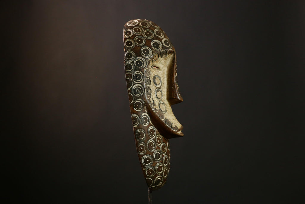 African Bwami Mask - Handcrafted Wooden Tribal Wall Art Sculpture | Unique Congo Decor | Authentic Ethnic Collectible for Home-G3935