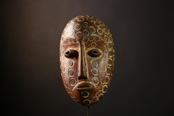 African Lega Mask - Wooden Tribal Wall Art, Handmade Congo Sculpture, Authentic African Decor, Ceremonial Lukungu Artifact-G3927