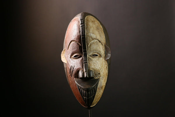 African Mask Igbo - Hand Carved Female Tribal Wood Face Art Decor, Unique Wall Sculpture for Home, Cultural Collectibles, Artisan Craft-6728