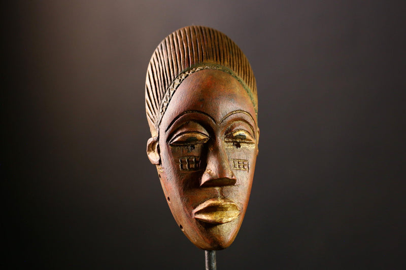 African Mask Antique Guru - Unique Hand-Carved Wooden Tribal Wall Art Decor, Cultural Sculpture for Home, Collectibles & Art Lovers-9594