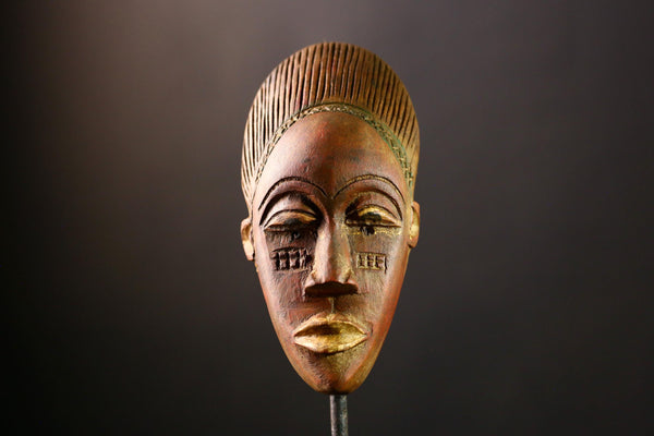 African Mask Antique Guru - Unique Hand-Carved Wooden Tribal Wall Art Decor, Cultural Sculpture for Home, Collectibles & Art Lovers-9594