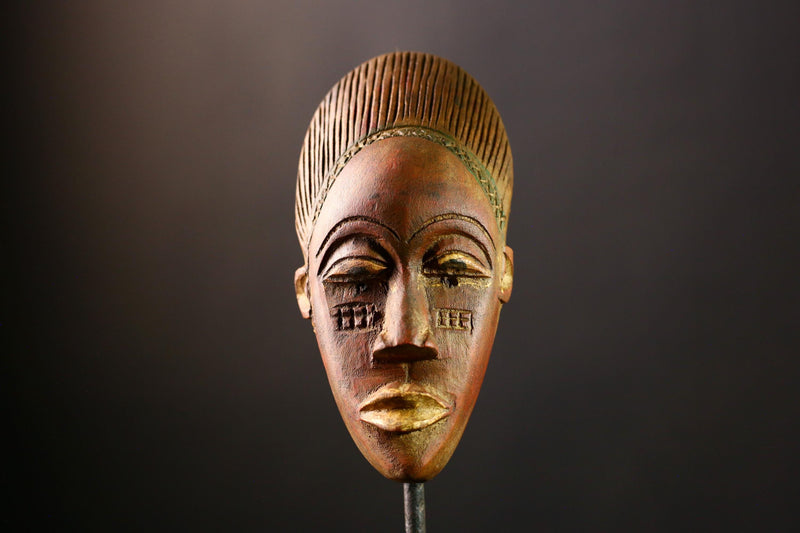 African Mask Antique Guru - Unique Hand-Carved Wooden Tribal Wall Art Decor, Cultural Sculpture for Home, Collectibles & Art Lovers-9594