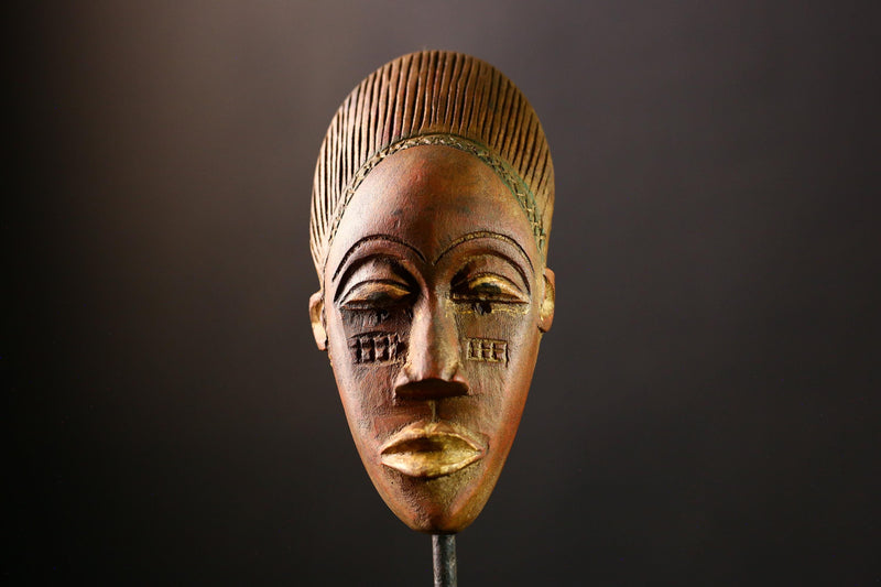 African Mask Antique Guru - Unique Hand-Carved Wooden Tribal Wall Art Decor, Cultural Sculpture for Home, Collectibles & Art Lovers-9594