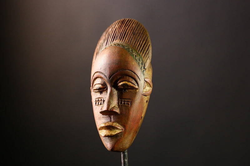 African Mask Antique Guru - Unique Hand-Carved Wooden Tribal Wall Art Decor, Cultural Sculpture for Home, Collectibles & Art Lovers-9594