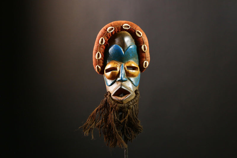 African Mask Handcrafted Dan 'Dean Gle' - Unique Cultural Wall Art Decor, Tribal Sculpture for Home, Artisan Collectible Piece-G3672