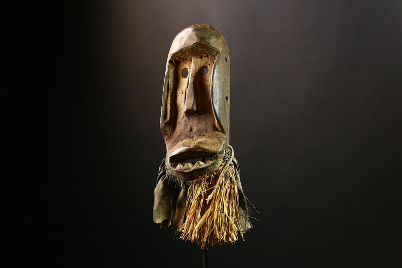 African Mask Dan Tribal Hand-Carved Wooden Face Sculpture Unique Wall Decor Piece for Home Collectible Art and Cultural Heritage-G3667
